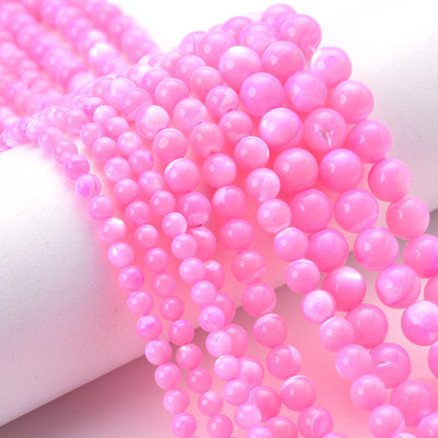 4 6 8 mm natūralūs karoliukai apvalūs perlų karoliukai spalvingi laisvi tarpiniai karoliukai papuošalams gaminti „pasidaryk pats“ apyrankių karolių priedai