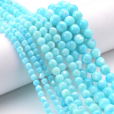 4 6 8 mm natūralūs karoliukai apvalūs perlų karoliukai spalvingi laisvi tarpiniai karoliukai papuošalams gaminti „pasidaryk pats“ apyrankių karolių priedai