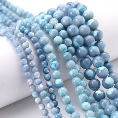 4 6 8 mm natūralūs karoliukai apvalūs perlų karoliukai spalvingi laisvi tarpiniai karoliukai papuošalams gaminti „pasidaryk pats“ apyrankių karolių priedai