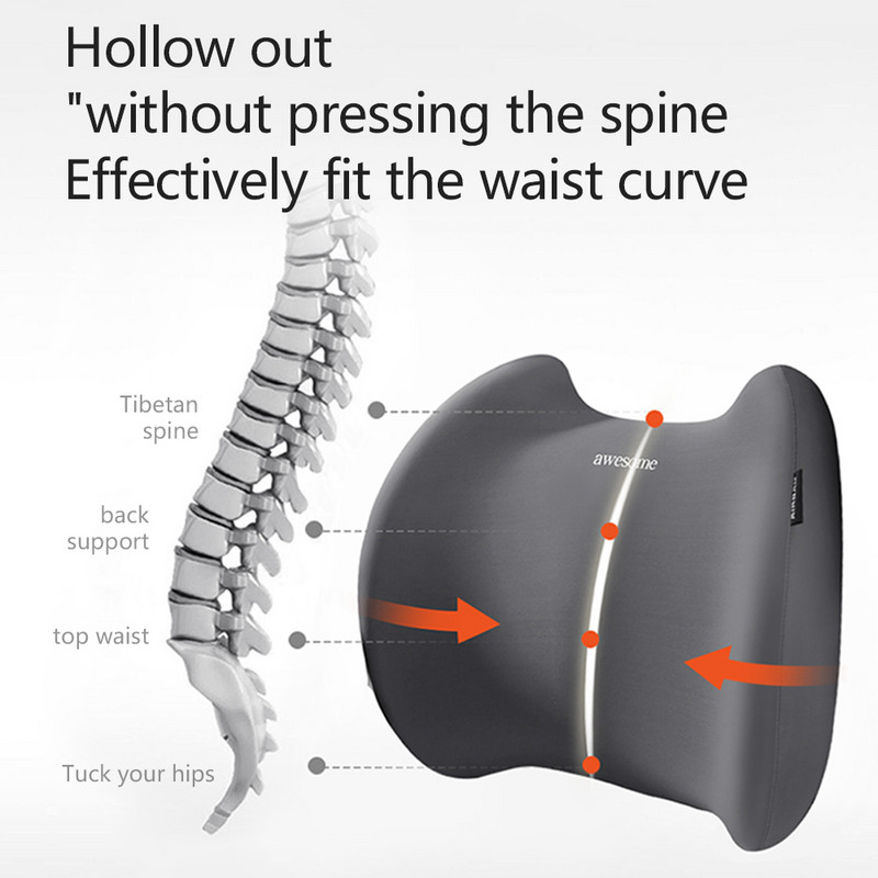 Възглавница за кола Възглавница за врата от мемори пяна Шийно-лумбална опора Облегалка за глава на кола Подложка за гърба Възглавница за офис Аксесоари за интериор на кола