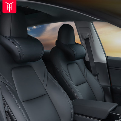 Sėdynės galvos atrama Kelioninė atrama kaklo pagalvė PU odinė kaklo pagalvė atminties putplasčio pagalvės, skirtos Tesla Model 3/Y/X/S automobilių priedams