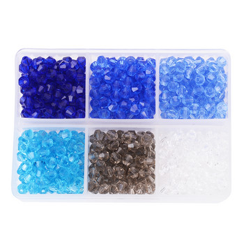 4mm Μικτό πολύχρωμο γυαλί Crystar Seed Beads Σετ 6 Grid Box Ρόμβος χάντρες για κοσμήματα κατασκευής χειροποίητων αξεσουάρ Diy