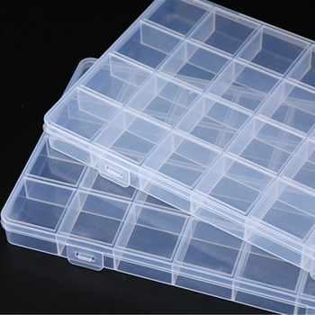 28 Πλέγμα Ορθογώνιο Πλαστικό Κουτί κοσμημάτων Θήκη Αποθήκευσης Θήκη Σκουλαρίκι κοσμήματα Bead Craft Display Container Organizer