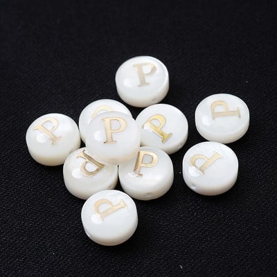 10/30 τμχ/παρτίδα Φυσικές χάντρες κοχυλιών 8 χιλιοστών Στρογγυλές κάθετες τρύπες με γράμματα αλφάβητου χάντρες για κοσμήματα κατασκευής Diy βραχιόλι κολιέ