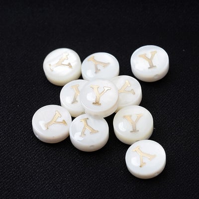 10/30 τμχ/παρτίδα Φυσικές χάντρες κοχυλιών 8 χιλιοστών Στρογγυλές κάθετες τρύπες με γράμματα αλφάβητου χάντρες για κοσμήματα κατασκευής Diy βραχιόλι κολιέ