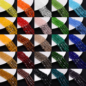 4 mm 6 mm 8 mm kockaste austrijske kristalne perle s kvadratnim fasetama, staklene labave razmaknice za nakit, narukvice, DIY izrada ogrlica