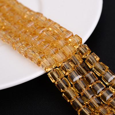 4 mm 6 mm 8 mm kockaste austrijske kristalne perle s kvadratnim fasetama, staklene labave razmaknice za nakit, narukvice, DIY izrada ogrlica