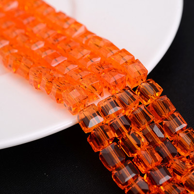 4 mm 6 mm 8 mm kockaste austrijske kristalne perle s kvadratnim fasetama, staklene labave razmaknice za nakit, narukvice, DIY izrada ogrlica