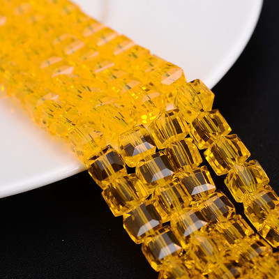 4 mm 6 mm 8 mm kockaste austrijske kristalne perle s kvadratnim fasetama, staklene labave razmaknice za nakit, narukvice, DIY izrada ogrlica