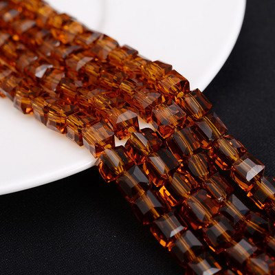 4 mm 6 mm 8 mm kockaste austrijske kristalne perle s kvadratnim fasetama, staklene labave razmaknice za nakit, narukvice, DIY izrada ogrlica