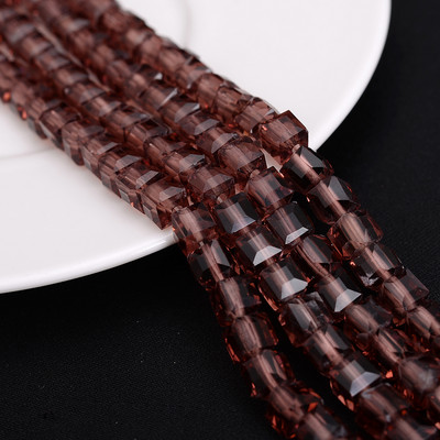 4 mm 6 mm 8 mm kockaste austrijske kristalne perle s kvadratnim fasetama, staklene labave razmaknice za nakit, narukvice, DIY izrada ogrlica