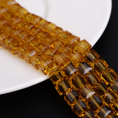 4 mm 6 mm 8 mm kockaste austrijske kristalne perle s kvadratnim fasetama, staklene labave razmaknice za nakit, narukvice, DIY izrada ogrlica