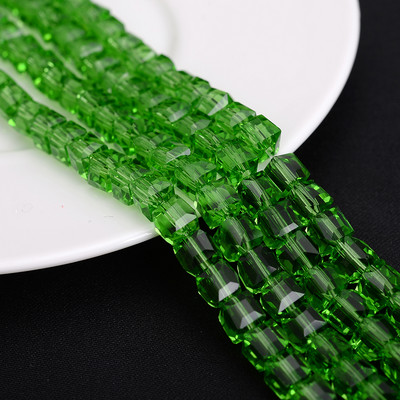 4 mm 6 mm 8 mm kockaste austrijske kristalne perle s kvadratnim fasetama, staklene labave razmaknice za nakit, narukvice, DIY izrada ogrlica