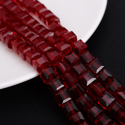 4 mm 6 mm 8 mm kockaste austrijske kristalne perle s kvadratnim fasetama, staklene labave razmaknice za nakit, narukvice, DIY izrada ogrlica