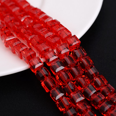 4 mm 6 mm 8 mm kockaste austrijske kristalne perle s kvadratnim fasetama, staklene labave razmaknice za nakit, narukvice, DIY izrada ogrlica