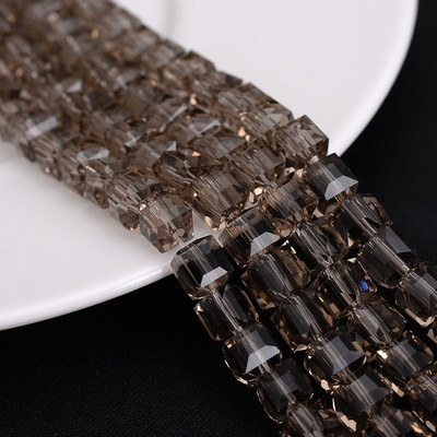 4 mm 6 mm 8 mm kockaste austrijske kristalne perle s kvadratnim fasetama, staklene labave razmaknice za nakit, narukvice, DIY izrada ogrlica