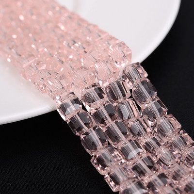 4 mm 6 mm 8 mm kockaste austrijske kristalne perle s kvadratnim fasetama, staklene labave razmaknice za nakit, narukvice, DIY izrada ogrlica