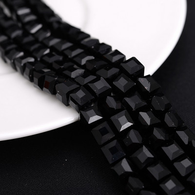 4 mm 6 mm 8 mm kockaste austrijske kristalne perle s kvadratnim fasetama, staklene labave razmaknice za nakit, narukvice, DIY izrada ogrlica