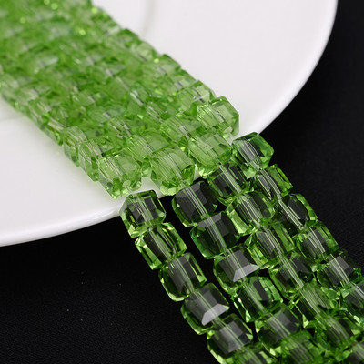 4 mm 6 mm 8 mm kockaste austrijske kristalne perle s kvadratnim fasetama, staklene labave razmaknice za nakit, narukvice, DIY izrada ogrlica