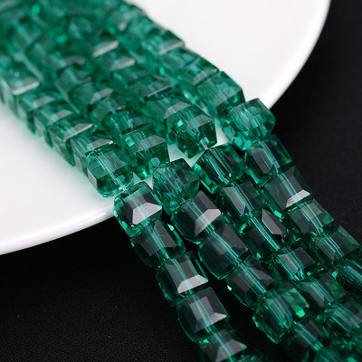 4 mm 6 mm 8 mm kockaste austrijske kristalne perle s kvadratnim fasetama, staklene labave razmaknice za nakit, narukvice, DIY izrada ogrlica