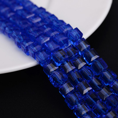 4 mm 6 mm 8 mm kockaste austrijske kristalne perle s kvadratnim fasetama, staklene labave razmaknice za nakit, narukvice, DIY izrada ogrlica