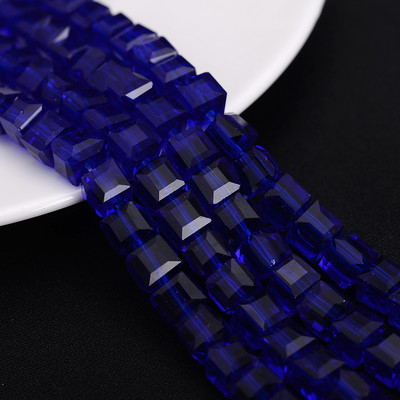 4 mm 6 mm 8 mm kockaste austrijske kristalne perle s kvadratnim fasetama, staklene labave razmaknice za nakit, narukvice, DIY izrada ogrlica