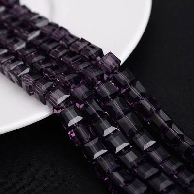 4 mm 6 mm 8 mm kockaste austrijske kristalne perle s kvadratnim fasetama, staklene labave razmaknice za nakit, narukvice, DIY izrada ogrlica