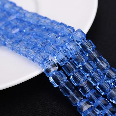 4 mm 6 mm 8 mm kockaste austrijske kristalne perle s kvadratnim fasetama, staklene labave razmaknice za nakit, narukvice, DIY izrada ogrlica