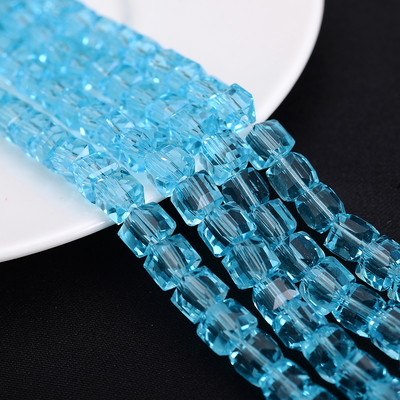 4 mm 6 mm 8 mm kockaste austrijske kristalne perle s kvadratnim fasetama, staklene labave razmaknice za nakit, narukvice, DIY izrada ogrlica