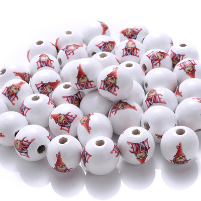 10/20/50 kom 15 mm prirodne drvene perle, okrugle božićne perle za razmaknice za „uradi sam“ dekoraciju, zabave, festivale, pribor, pribor