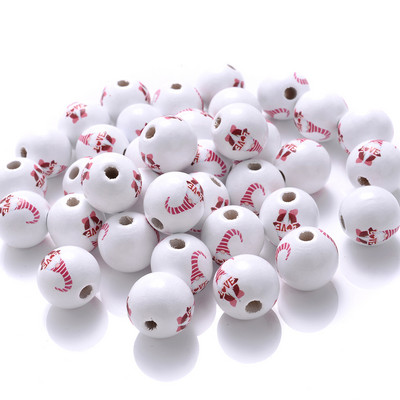 10/20/50 kom 15 mm prirodne drvene perle, okrugle božićne perle za razmaknice za „uradi sam“ dekoraciju, zabave, festivale, pribor, pribor