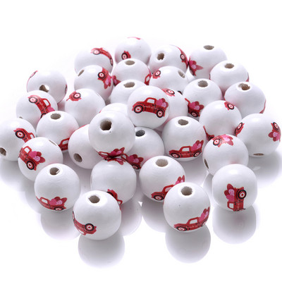 10/20/50 kom 15 mm prirodne drvene perle, okrugle božićne perle za razmaknice za „uradi sam“ dekoraciju, zabave, festivale, pribor, pribor