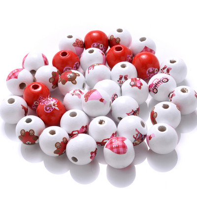 10/20/50 kom 15 mm prirodne drvene perle, okrugle božićne perle za razmaknice za „uradi sam“ dekoraciju, zabave, festivale, pribor, pribor