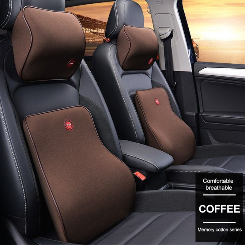 Automobilio nugaros atrama Auto kaklo pagalvės atrama Universali minkšta kaklo pagalvės pagalvėlė automobilio atminties putų apsauga juosmens pagalvė juosmens atrama