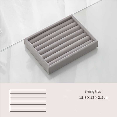 Rankų darbo „pasidaryk pats“ papuošalų dėžutės stalčių laikymo organizatorius Pilka minkšta aksominė papuošalų auskarai karoliai pakabukas apyrankės dėklas 9 parinktys