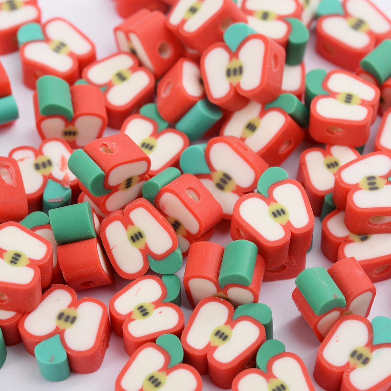 30/50/100 vnt 10 mm mišrūs vaisių karoliukai polimeriniai molio karoliukai palaidi karoliukai papuošalams gaminti „pasidaryk pats“ apyrankių karolių priedai