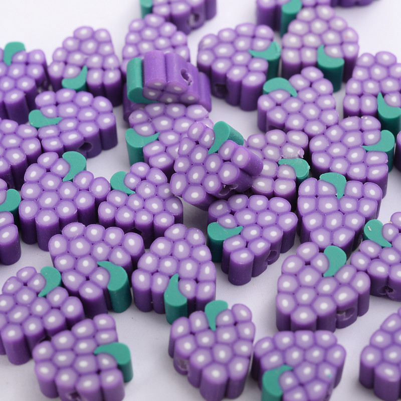 30/50/100 vnt 10 mm mišrūs vaisių karoliukai polimeriniai molio karoliukai palaidi karoliukai papuošalams gaminti „pasidaryk pats“ apyrankių karolių priedai