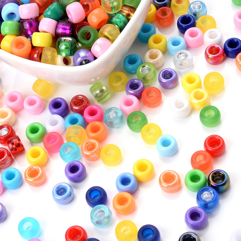 6x9 mm prozirne akrilne perle mješovitih boja s velikom rupom staklene rižine perle razmaknice perle za izradu nakita Diy narukvica ogrlica