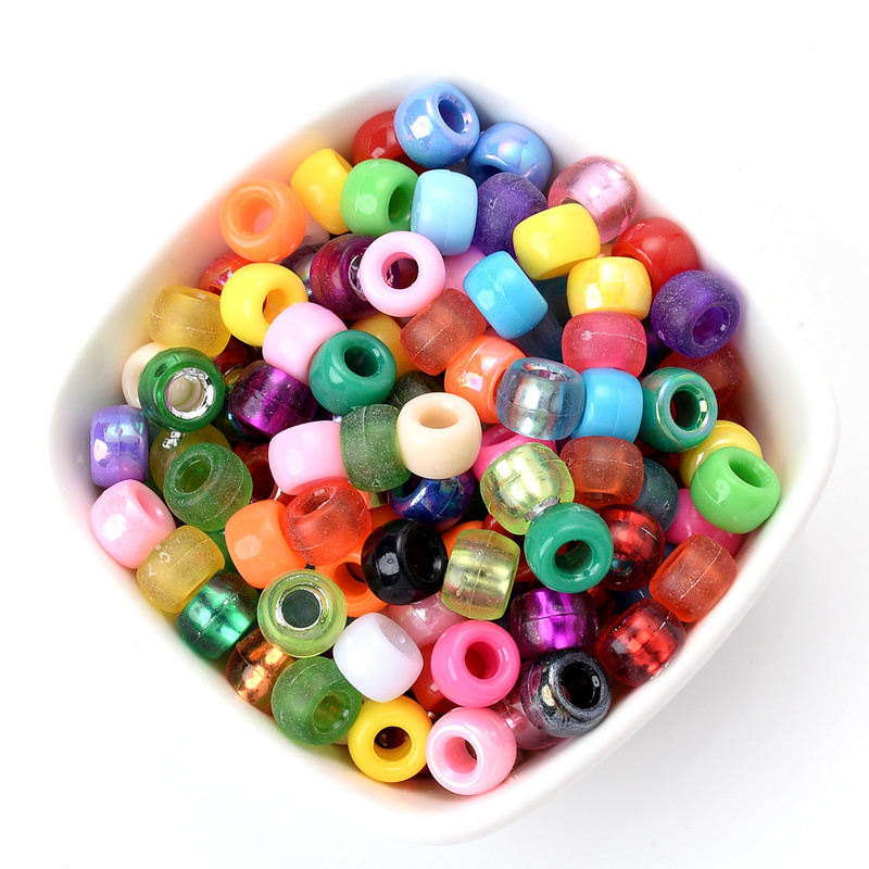 6x9 mm prozirne akrilne perle mješovitih boja s velikom rupom staklene rižine perle razmaknice perle za izradu nakita Diy narukvica ogrlica