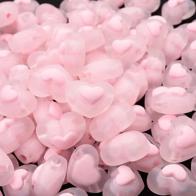 30 komada 17 mm mat akrilne perle u obliku srca, želatinaste boje, labave perle za narukvice Izrada nakita DIY ručno rađeni dodaci