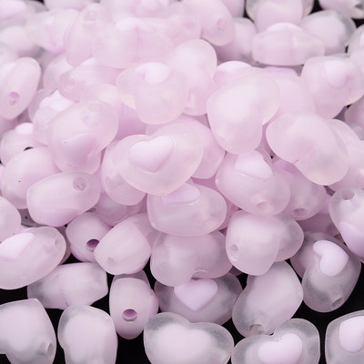 30 komada 17 mm mat akrilne perle u obliku srca, želatinaste boje, labave perle za narukvice Izrada nakita DIY ručno rađeni dodaci