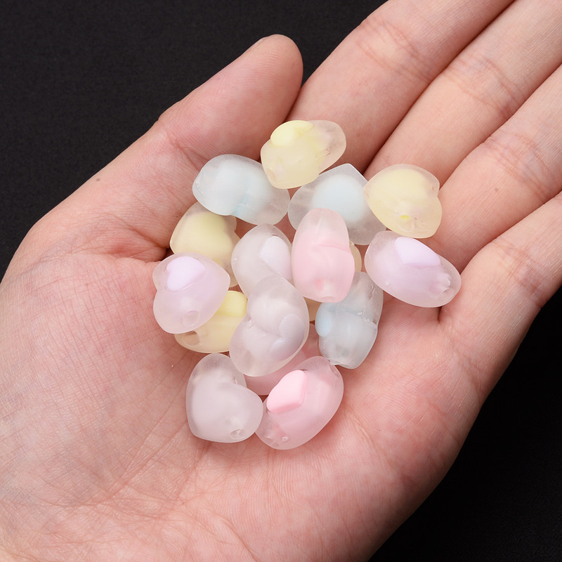 30 komada 17 mm mat akrilne perle u obliku srca, želatinaste boje, labave perle za narukvice Izrada nakita DIY ručno rađeni dodaci