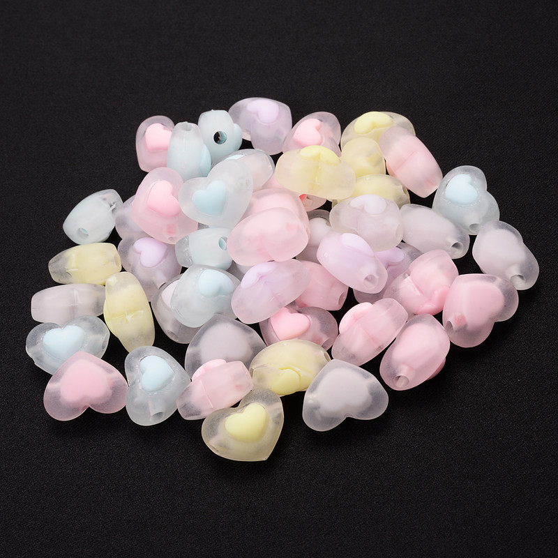 30 komada 17 mm mat akrilne perle u obliku srca, želatinaste boje, labave perle za narukvice Izrada nakita DIY ručno rađeni dodaci