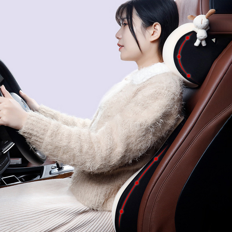 Autosjedalica Naslon za glavu Jastuk za vrat Sjedalo Naslon Zaštita Lumbalni jastuk Zaštitni jastuk od memorijske pjene za univerzalni pribor za potporu glave automobila