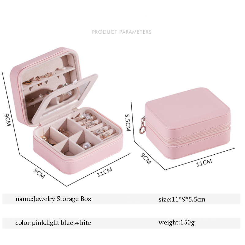 Dolazak Ženske mini naušnice s prstenom Kutija za nakit Korisni organizator šminke s patentnim zatvaračem Putna prijenosna kutija za pohranu nakita