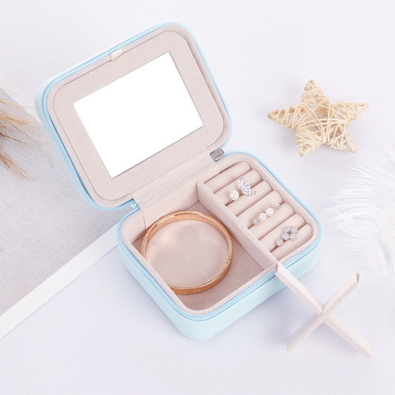 Dolazak Ženske mini naušnice s prstenom Kutija za nakit Korisni organizator šminke s patentnim zatvaračem Putna prijenosna kutija za pohranu nakita