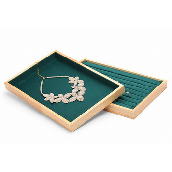 Νέο πράσινο βελούδινο κολιέ θήκη δαχτυλιδιών κουτί βραχιόλι κρεμαστό κόσμημα Organizer σκουλαρίκι Αποθήκευση κοσμημάτων Δίσκος προβολής χονδρικής
