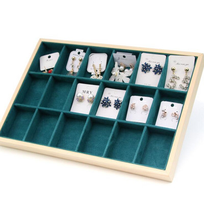 Új zöld bársony nyaklánc tartó gyűrűk doboz karkötő medál ékszer szervező fülbevaló tárolás ékszer kijelző tálca nagykereskedés