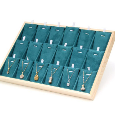 Új zöld bársony nyaklánc tartó gyűrűk doboz karkötő medál ékszer szervező fülbevaló tárolás ékszer kijelző tálca nagykereskedés