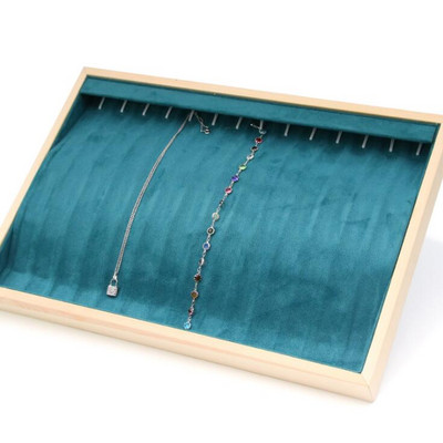 Új zöld bársony nyaklánc tartó gyűrűk doboz karkötő medál ékszer szervező fülbevaló tárolás ékszer kijelző tálca nagykereskedés